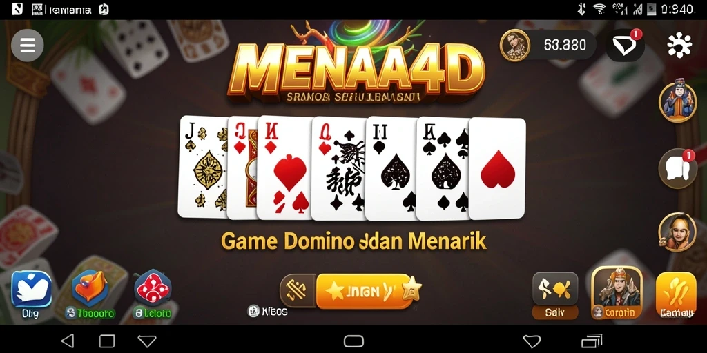 Screenshot MENARA4D menampilkan gameplay menarik dari permainan Domino.