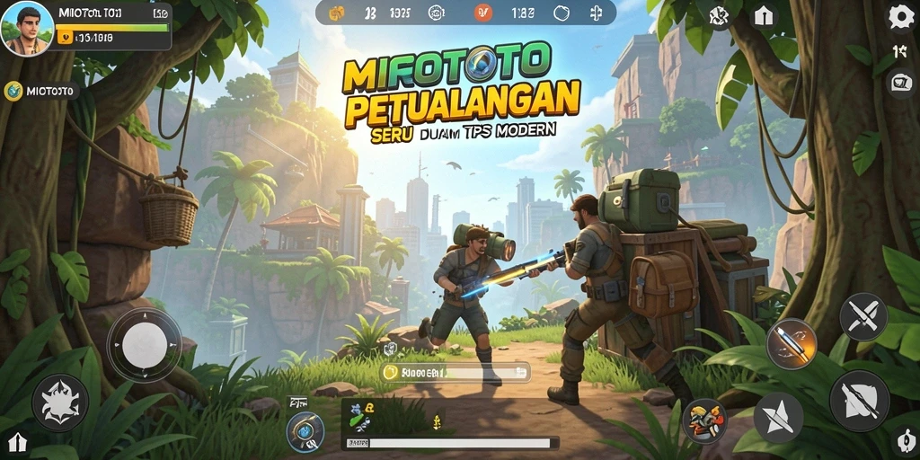 Tampilan gameplay seru dari MIOTOTO dalam pertempuran TPS.