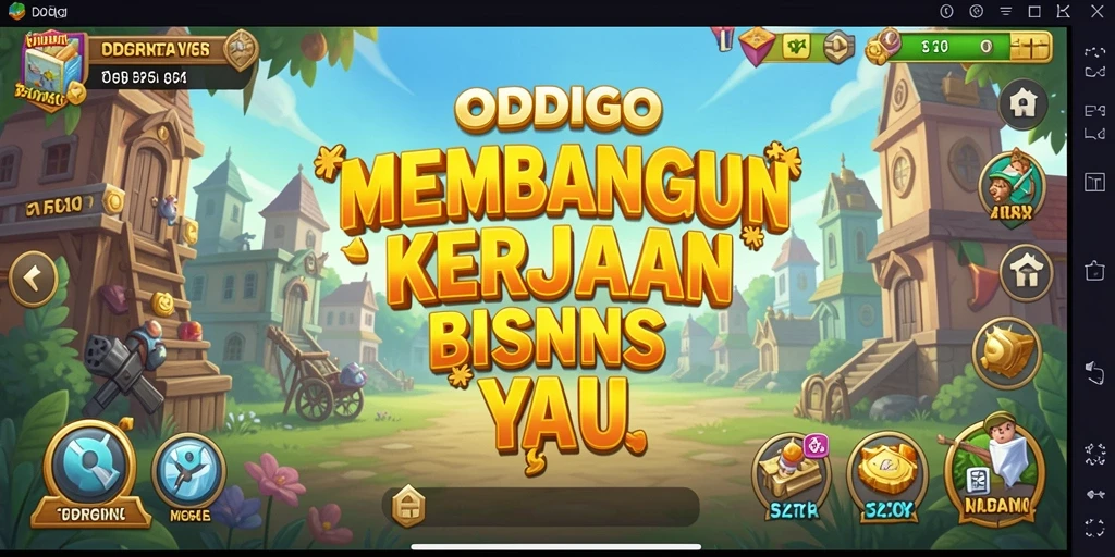 Tampilan gameplay ODDIGO dengan desain bisnis yang dinamis.