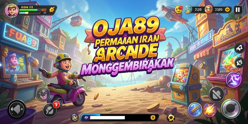 Tangkapan layar OJA89 menunjukkan aksi seru dalam permainan arcade.